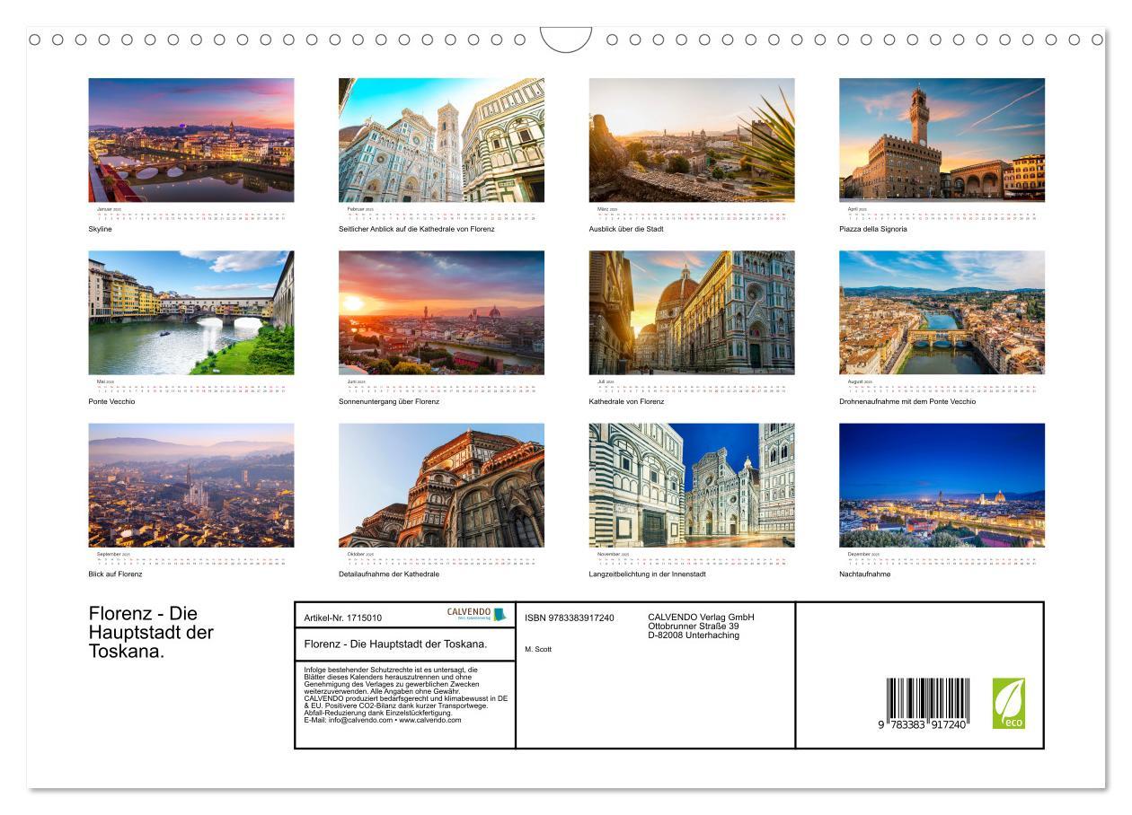 Bild: 9783383917240 | Florenz - Die Hauptstadt der Toskana. (Wandkalender 2025 DIN A3...