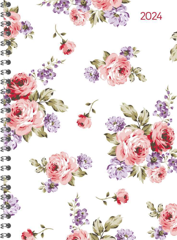 Cover: 4251732339180 | Ladytimer Ringbuch Roses 2024 - Taschen-Kalender A5 (15x21 cm) -...