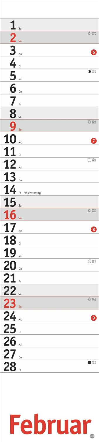 Bild: 9783756406326 | Langplaner, rot 2025 | Heye | Kalender | Bürokalender Heye | 13 S.