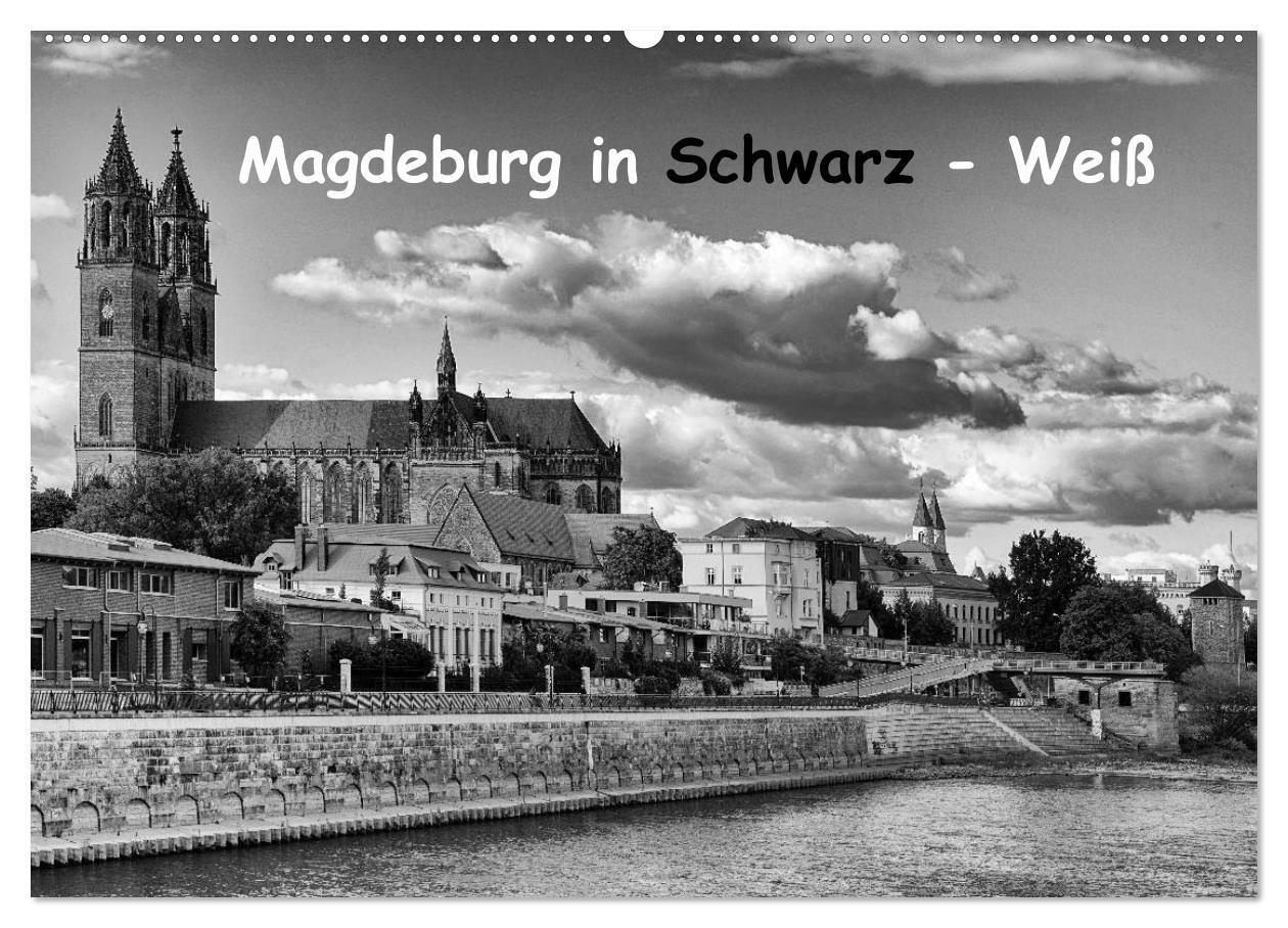 Cover: 9783383360107 | Magdeburg in Schwarz - Weiß (Wandkalender 2024 DIN A2 quer),...