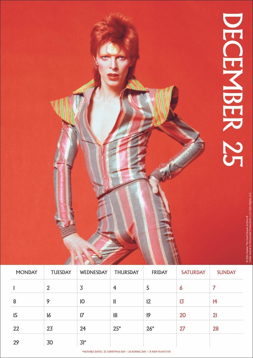 Bild: 9783840196713 | David Bowie Posterkalender 2025 | David Bowie | Kalender | Danilo