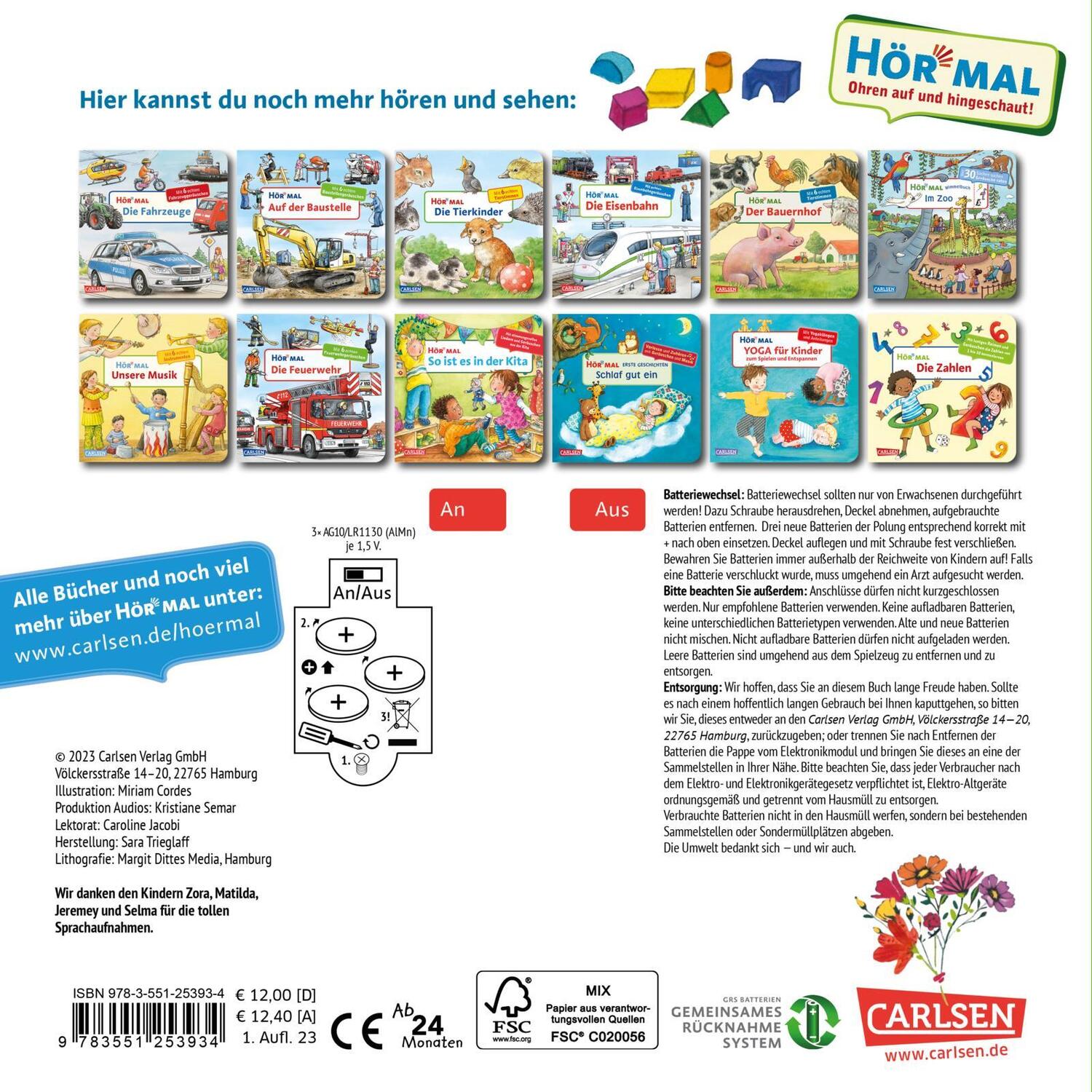 Rückseite: 9783551253934 | Hör mal (Soundbuch): Die Farben | Buch | Hör mal (Soundbuch) | Deutsch