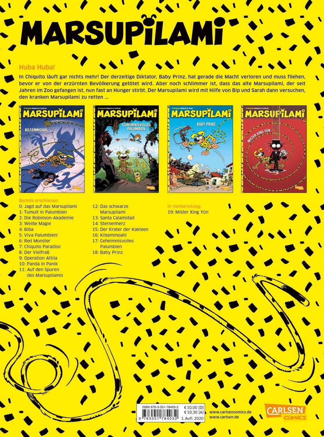 Rückseite: 9783551784032 | Marsupilami 18: Baby Prinz | Abenteuercomics für Kinder ab 8 | Buch