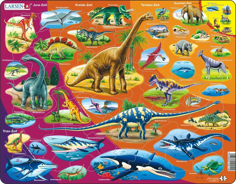 Cover: 7023852109144 | Puzzle - Dinosaurier und ihre Zeitepoche | Puzzle | Larsen