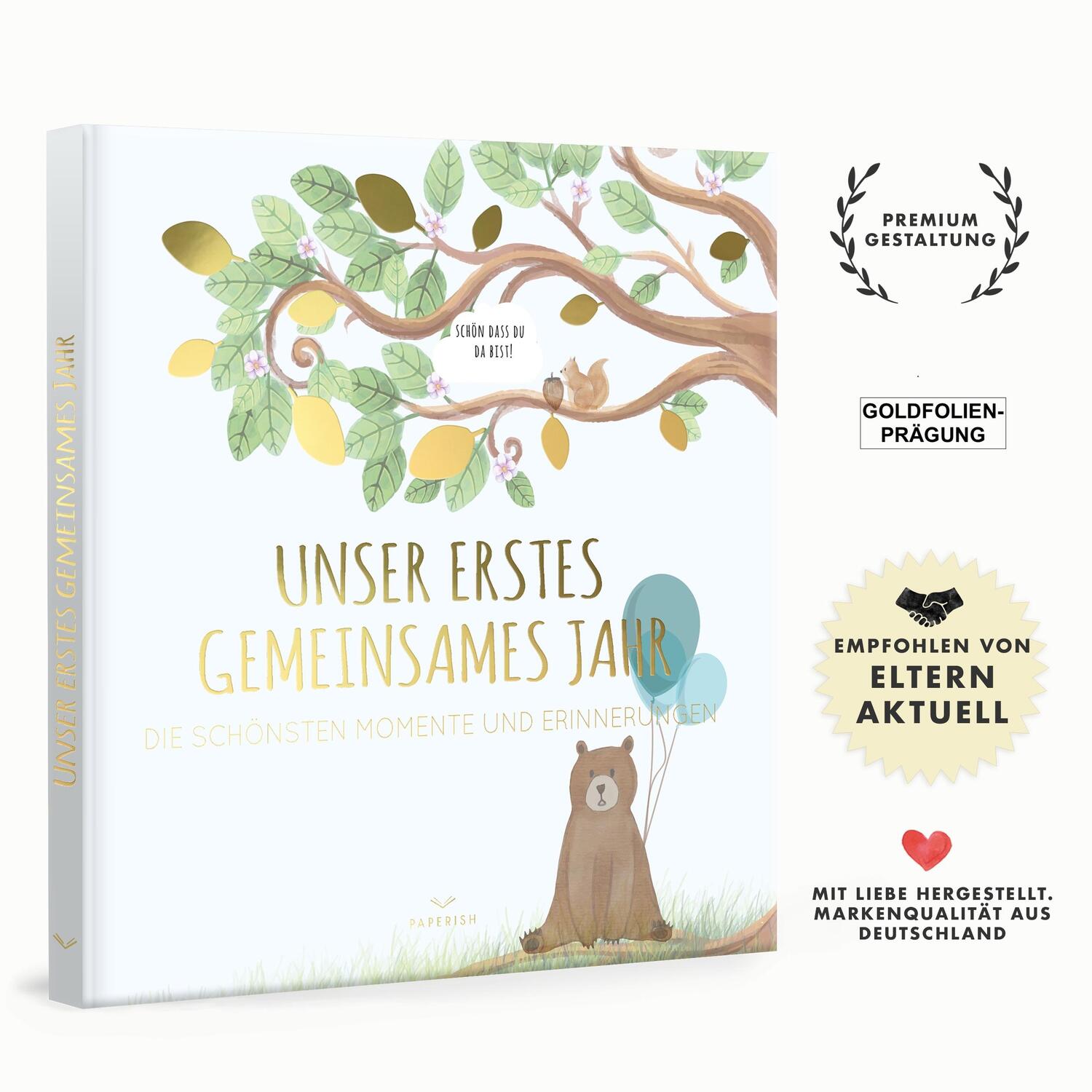 Bild: 9783968950181 | Babyalbum - UNSER ERSTES GEMEINSAMES JAHR (blau) | Pia Loewe | Buch