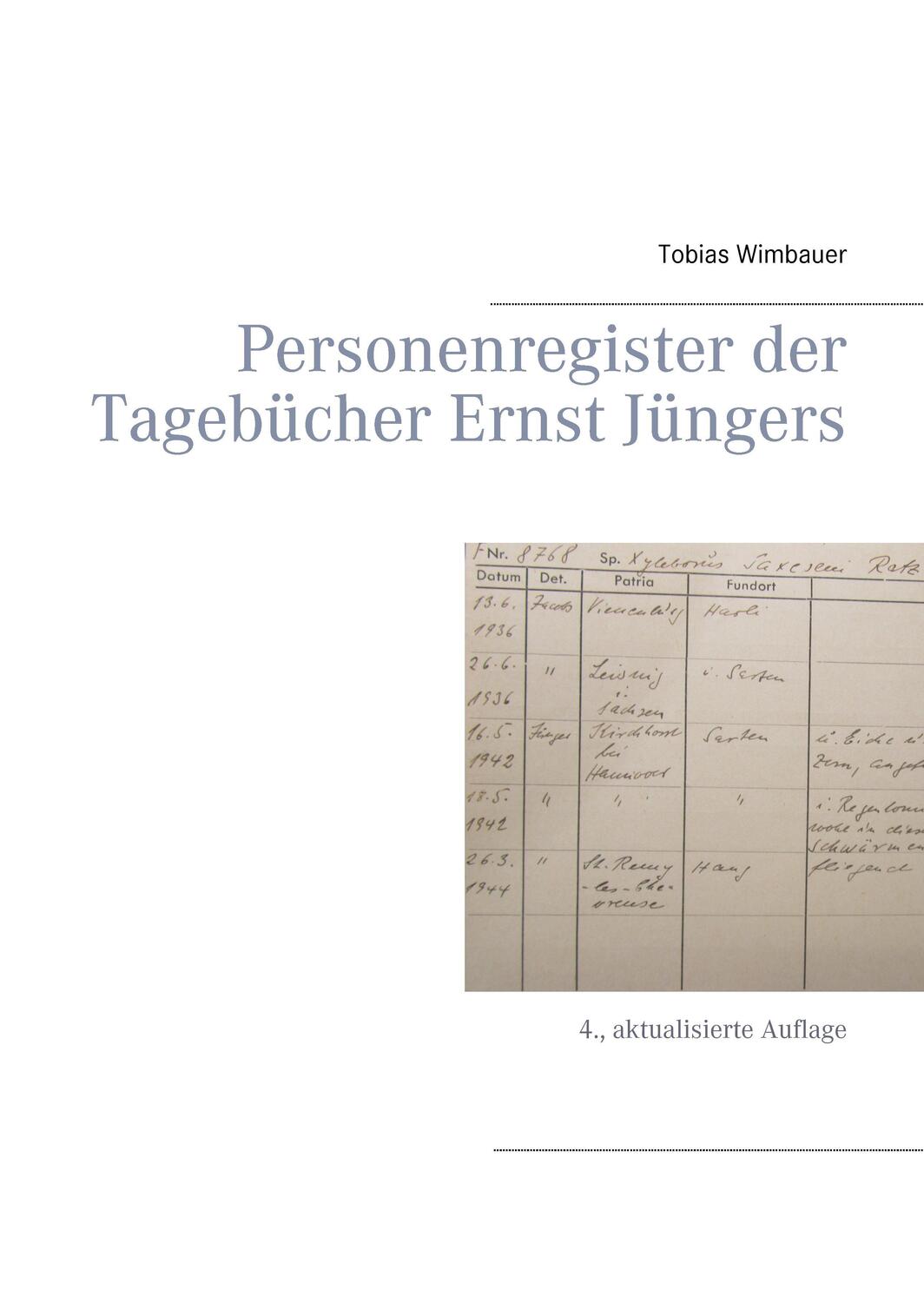 Cover: 9783743135857 | Personenregister der Tagebücher Ernst Jüngers. Großausgabe mit...