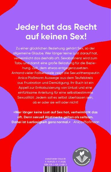 Rückseite: 9783426214893 | Sexfrei | Anica Plaßmann | Taschenbuch | 318 S. | Deutsch | 2021