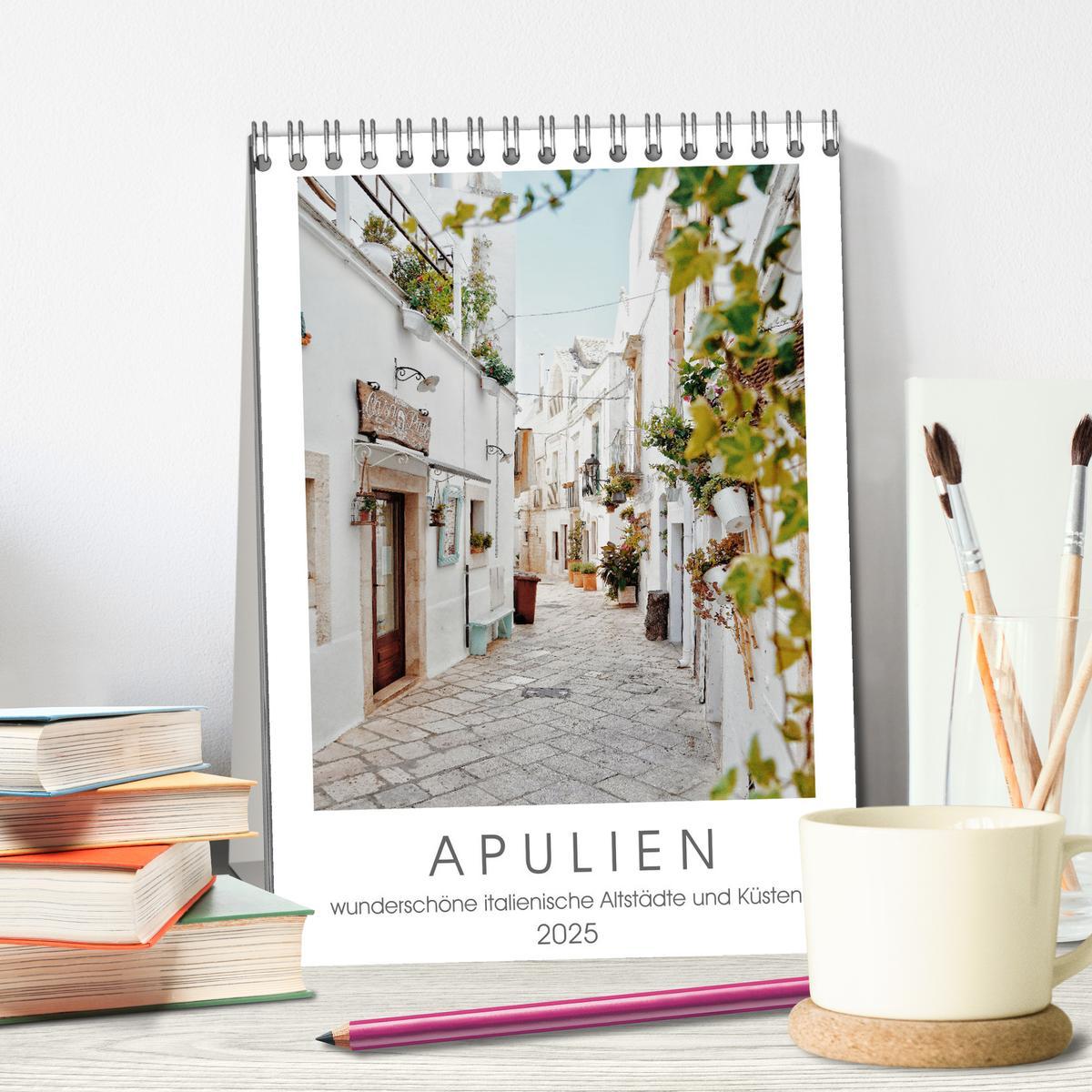 Bild: 9783435911127 | Apulien (Tischkalender 2025 DIN A5 hoch), CALVENDO Monatskalender