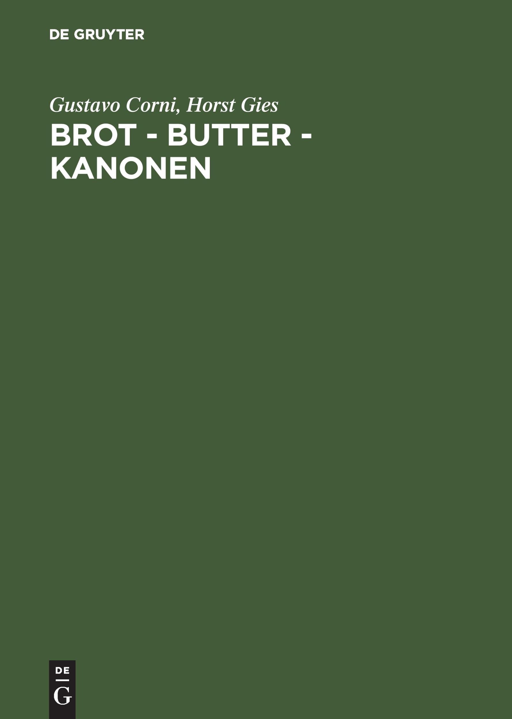 Cover: 9783050029337 | Brot, Butter, Kanonen | Gustavo Corni (u. a.) | Buch | 644 S. | 1997