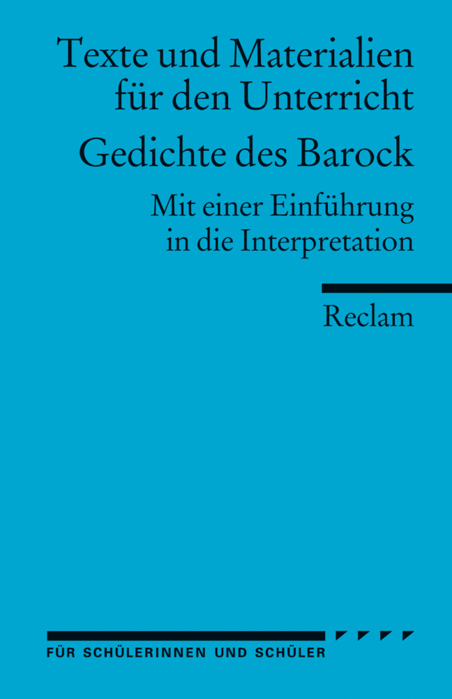 Cover: 9783150150276 | Gedichte des Barock | Peter Jentzsch | Taschenbuch | 152 S. | Deutsch