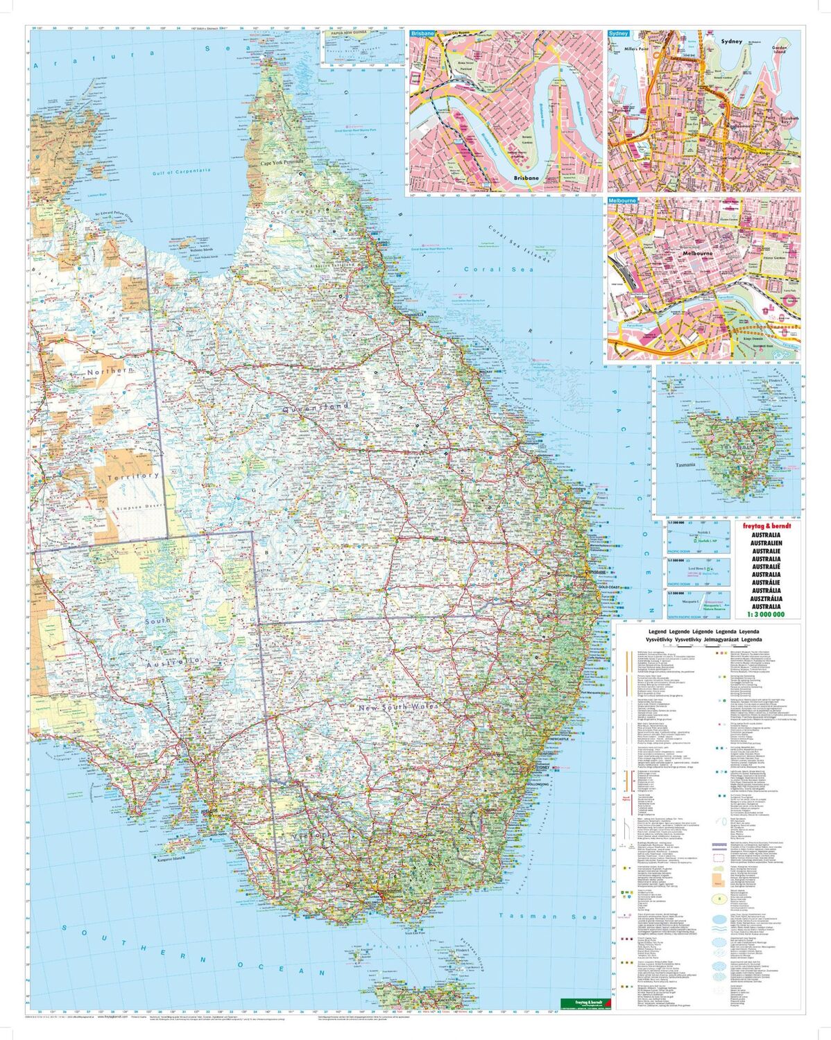 Bild: 9783707914153 | Australien 1 : 3.000.000 | Auto + Straßenkarten | (Land-)Karte | 2017