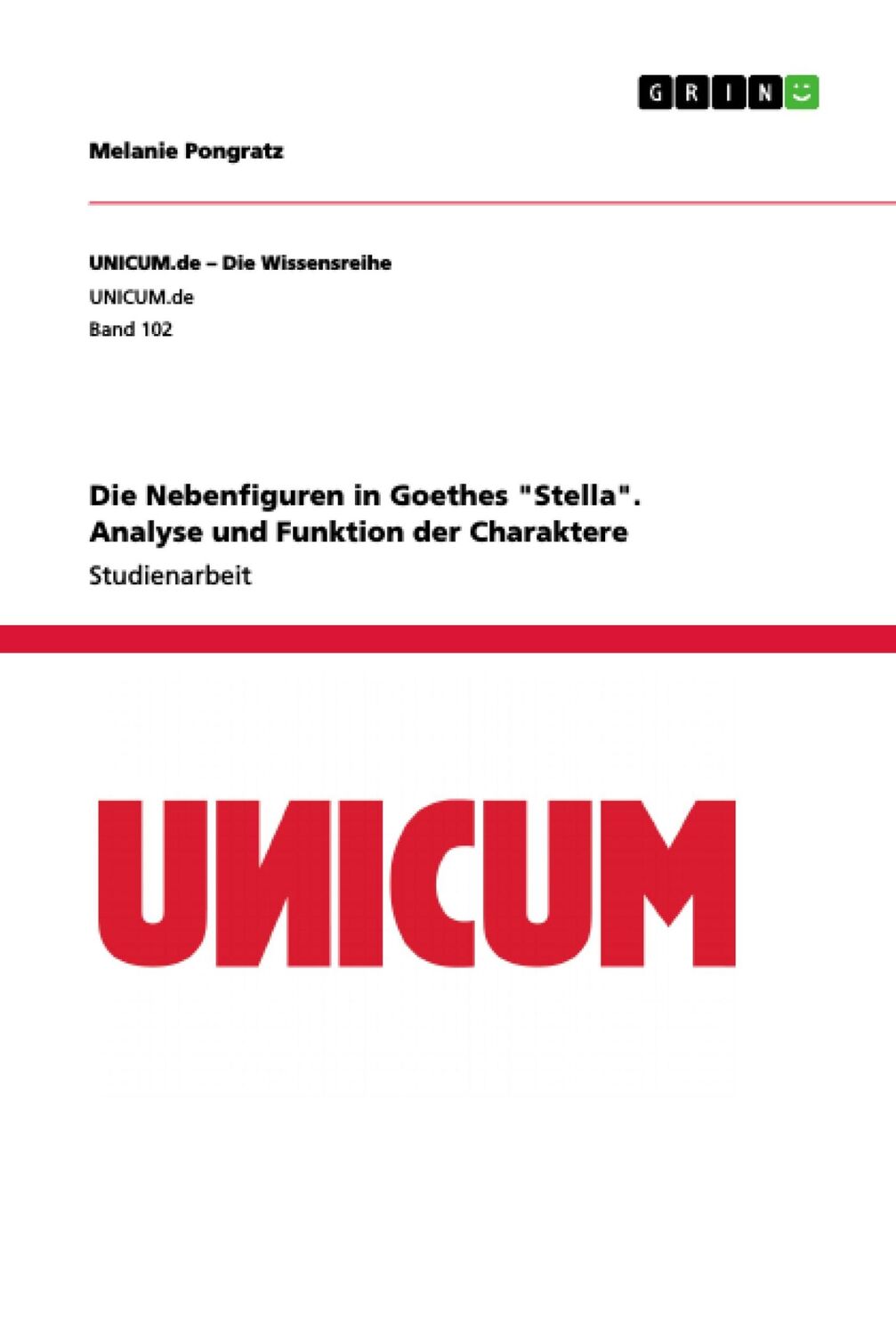 Cover: 9783668883987 | Die Nebenfiguren in Goethes "Stella". Analyse und Funktion der...