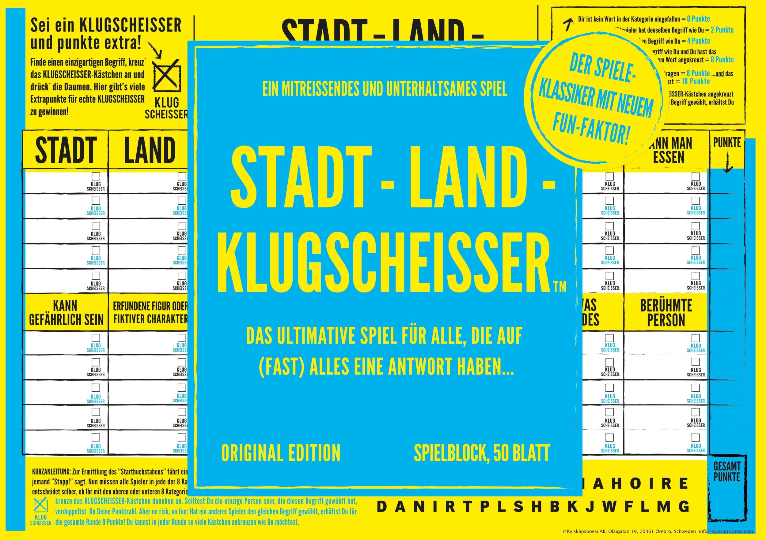 Cover: 7331672430301 | Stadt-Land-Klugscheißer - Spielblock | Spiel | Deutsch | 2020