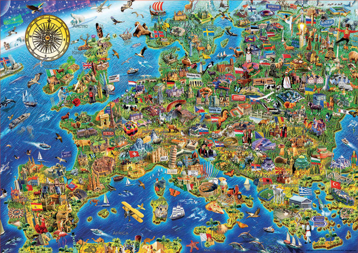 Bild: 8412668179622 | Verrückte Europakarte 500 Teile Puzzle | Spiel | In Spielebox | 2022