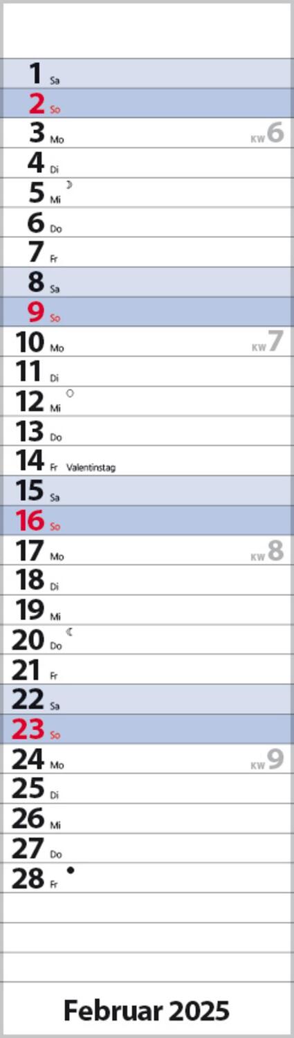 Bild: 9783731882749 | Streifenplaner Mini Blau 2025 | Verlag Korsch | Kalender | 13 S.