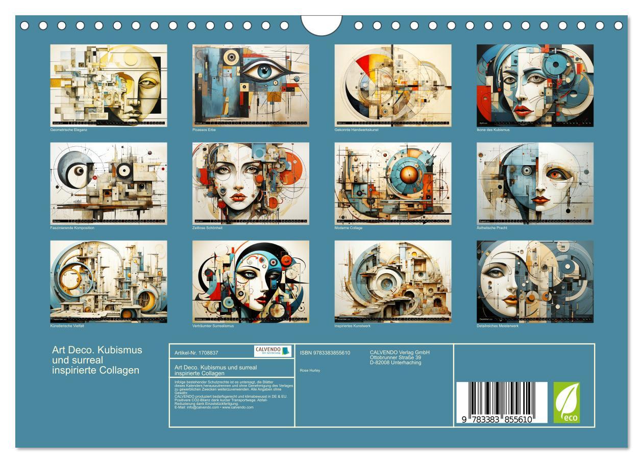 Bild: 9783383855610 | Art Deco. Kubismus und surreal inspirierte Collagen (Wandkalender...