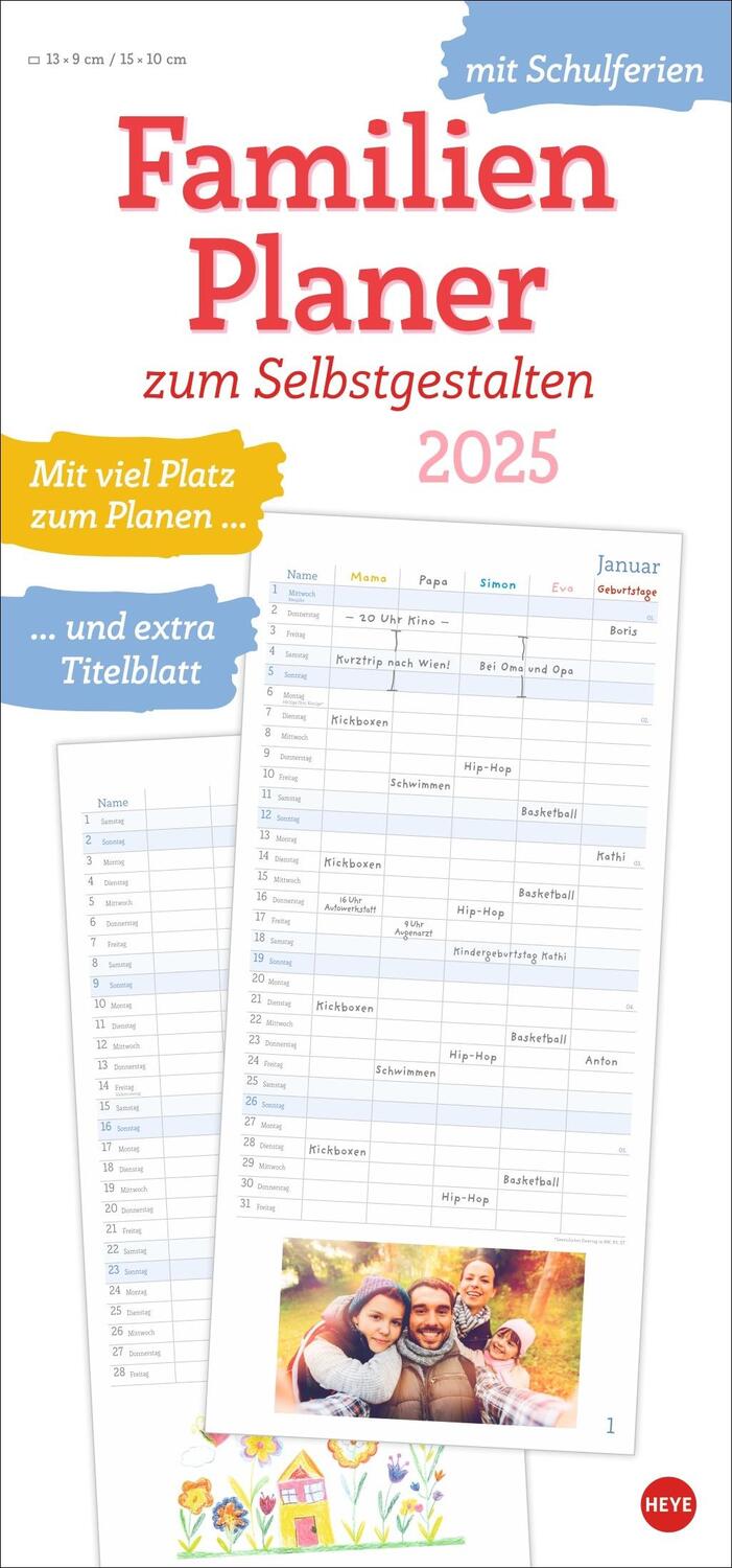 Cover: 9783756407729 | Familienplaner zum Selbstgestalten 2025 | Heye | Kalender | 14 S.