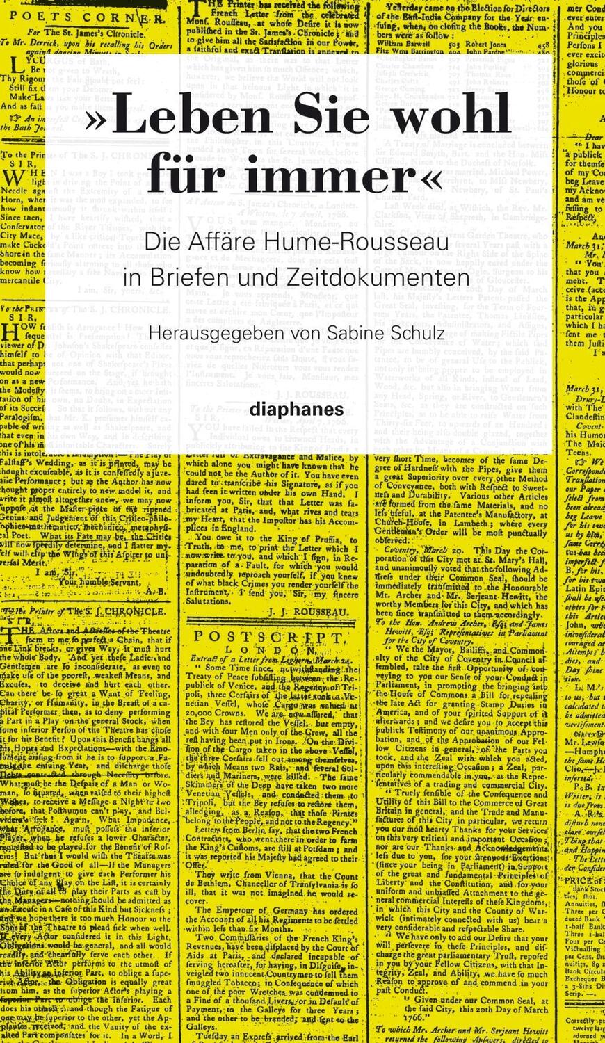 Cover: 9783037341902 | 'Leben Sie wohl für immer' | Jean-Jacques/Hume, David Rousseau | Buch