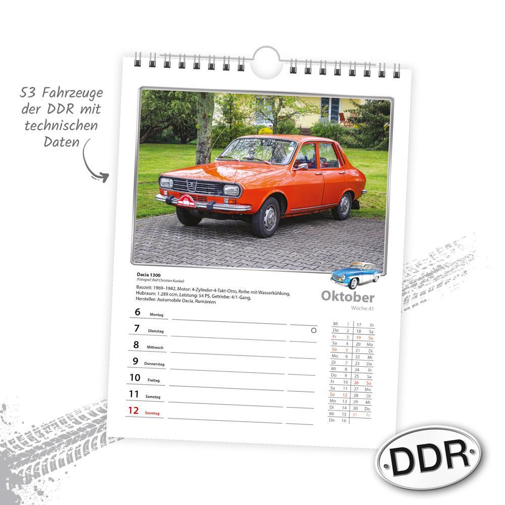Bild: 9783988022660 | Trötsch Wochenkalender zum Hängen DDR-Fahrzeuge 2025 | Wandkalender