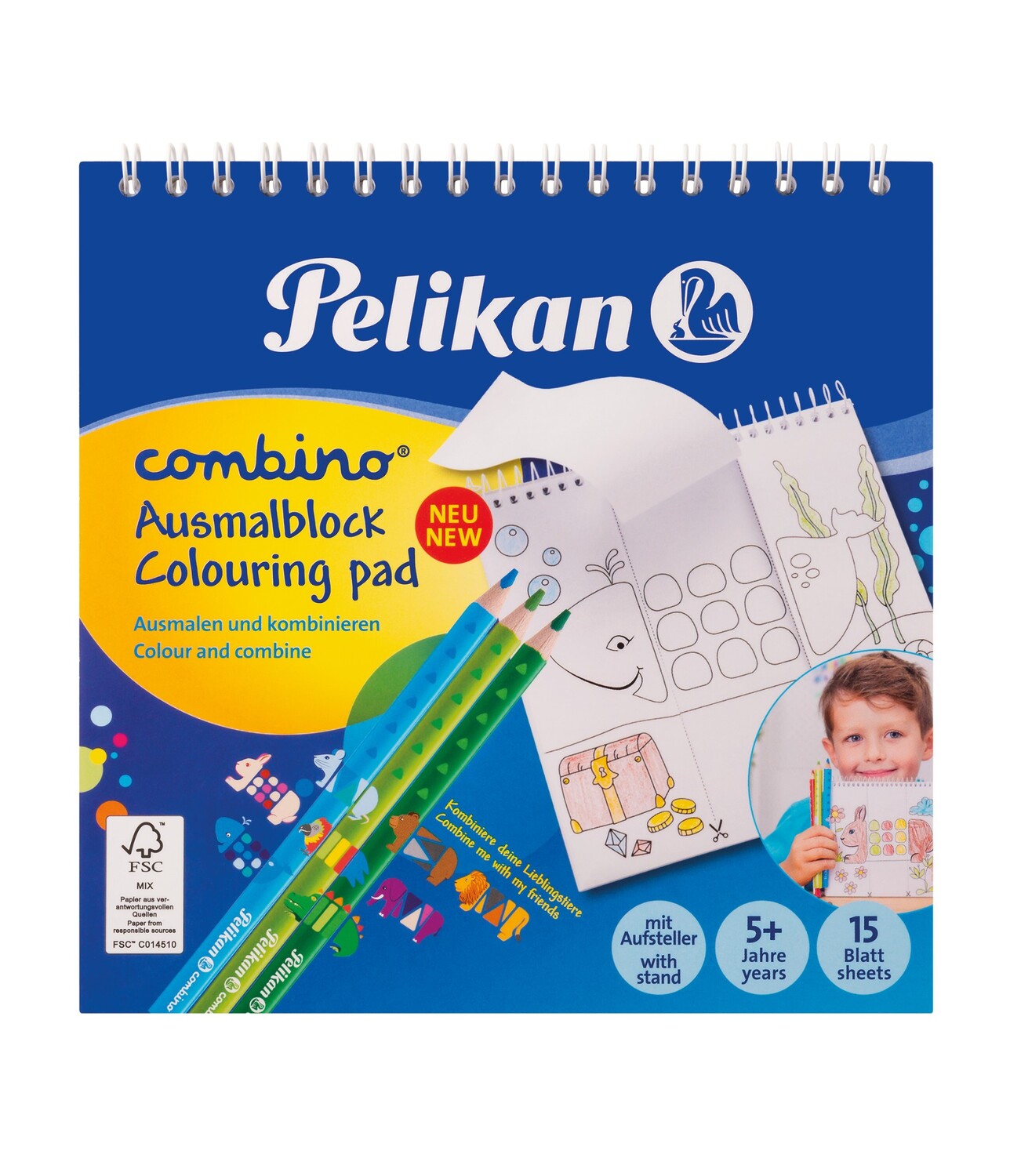 Cover: 4012700811233 | Pelikan Spiral Malblock Combino 15x15cm Tiermotive | 2019 | Pelikan