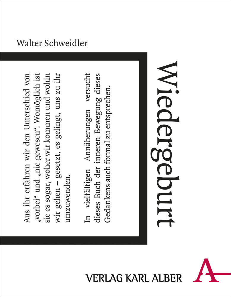 Cover: 9783495491751 | Wiedergeburt | Halbband 1 | Walter Schweidler | Buch | 2020 | Alber