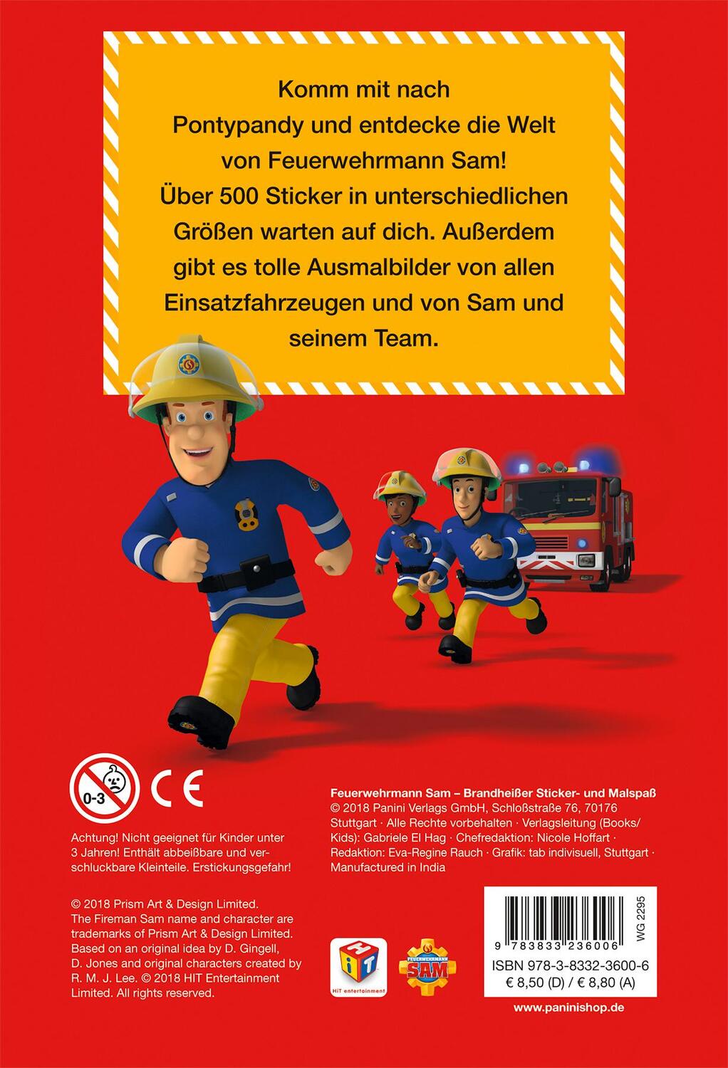Rückseite: 9783833236006 | Feuerwehrmann Sam: Brandheißer Sticker- und Malspaß | Taschenbuch