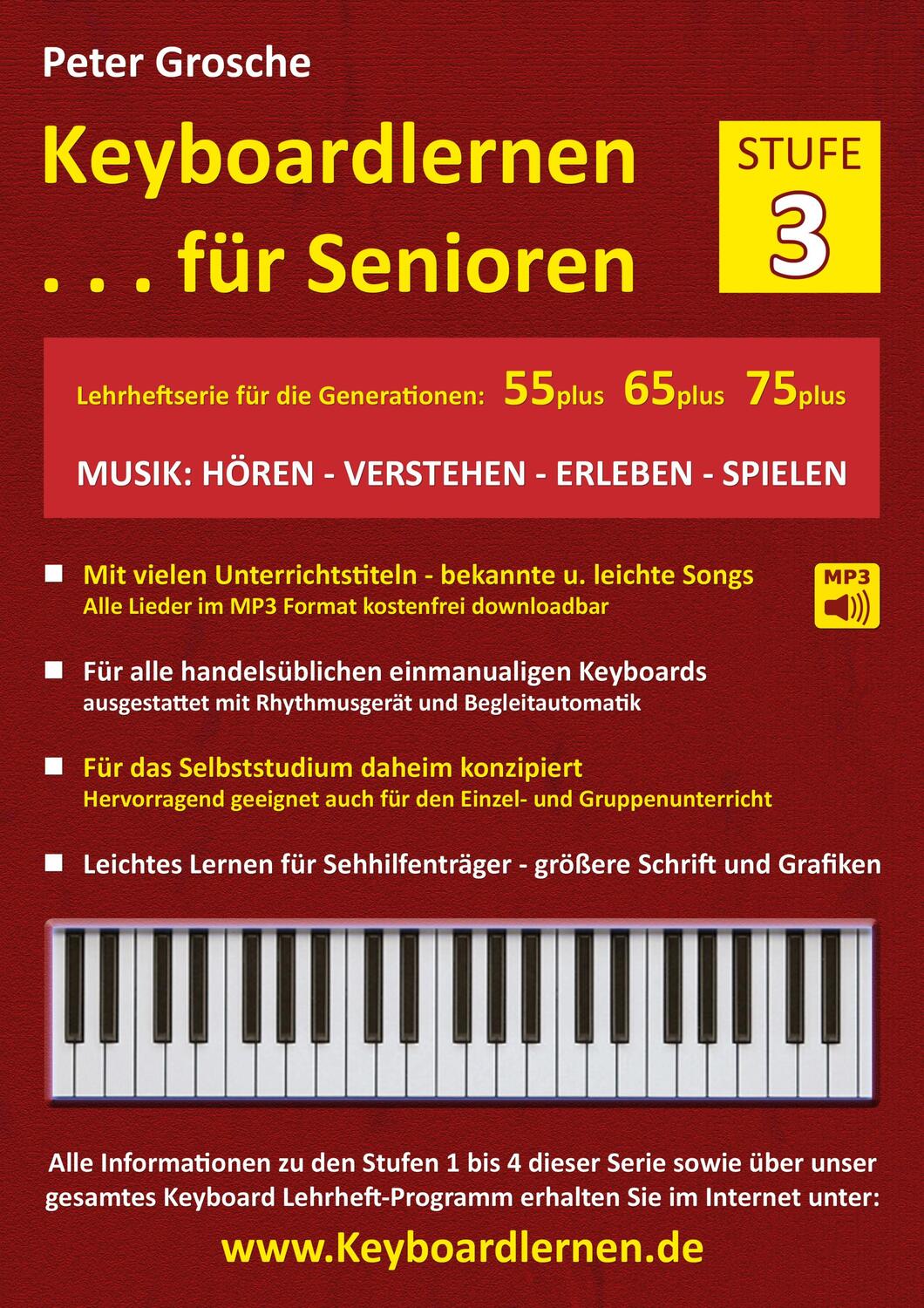 Cover: 9783848264131 | Keyboardlernen für Senioren (Stufe 3) | Peter Grosche | Taschenbuch