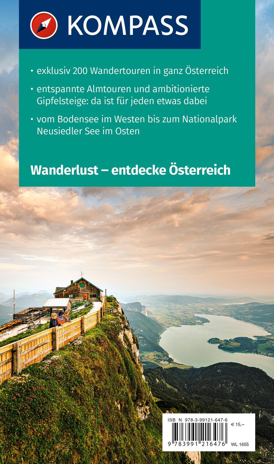 Rückseite: 9783991216476 | KOMPASS Wanderlust Österreich | Taschenbuch | 480 S. | Deutsch | 2022