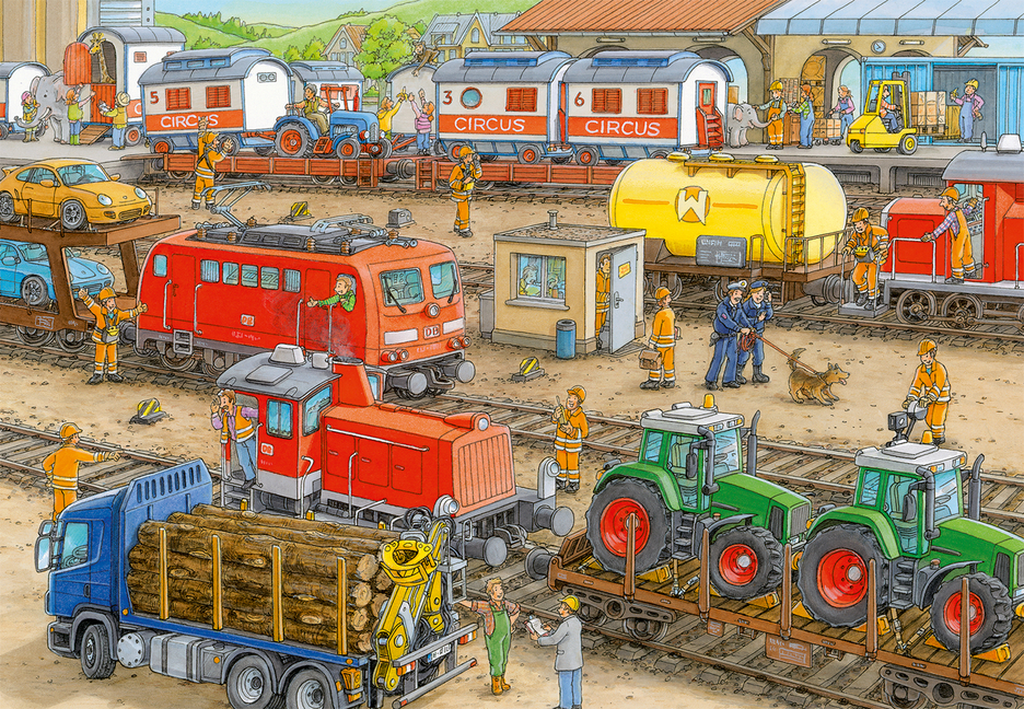 Bild: 4005556091911 | Ravensburger Kinderpuzzle - 09191 Trubel am Bahnhof - Puzzle für...