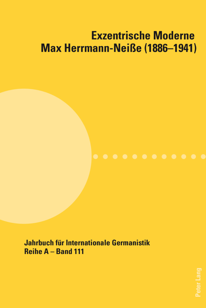 Cover: 9783034314084 | Exzentrische Moderne: Max Herrmann-Neiße (1886-1941) | Schönborn