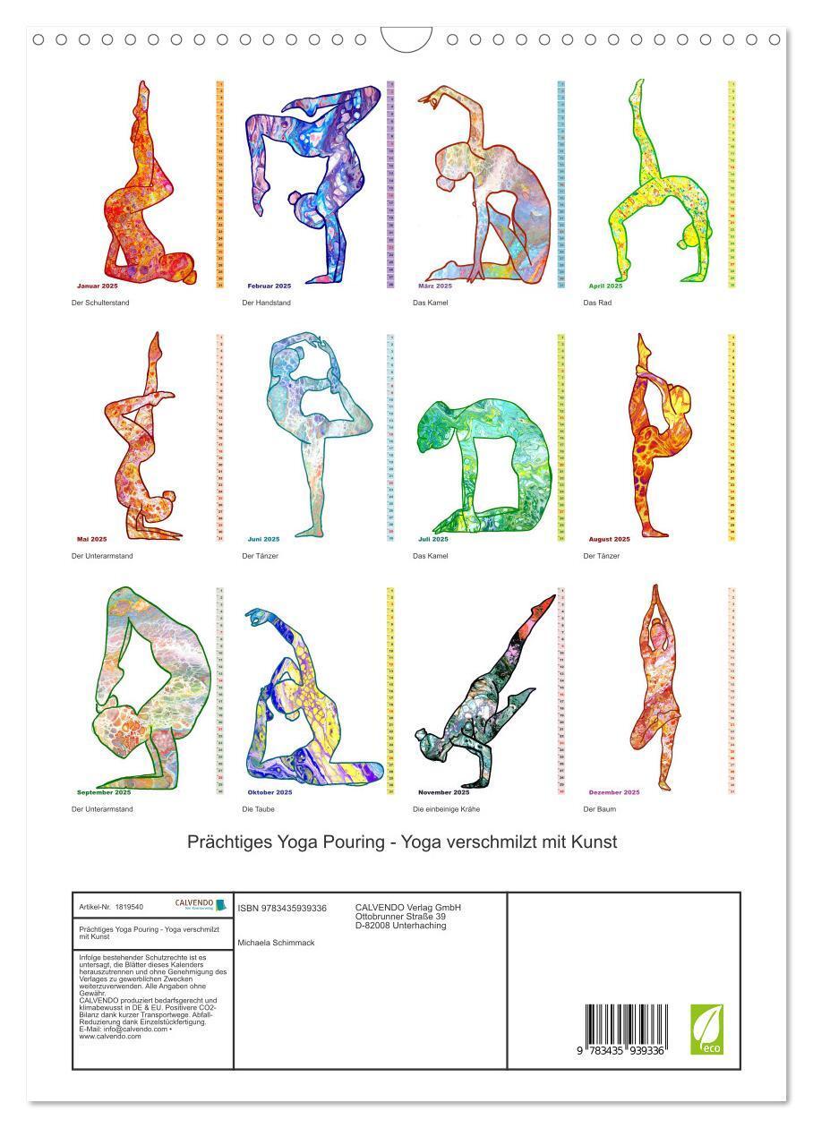 Bild: 9783435939336 | Prächtiges Yoga Pouring - Yoga verschmilzt mit Kunst (Wandkalender...