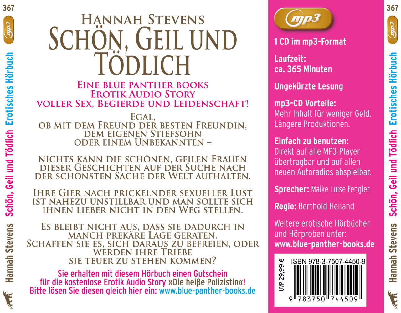Bild: 9783750744509 | Schön, Geil und Tödlich 7 Erotische Geschichten MP3CD, Audio-CD, MP3