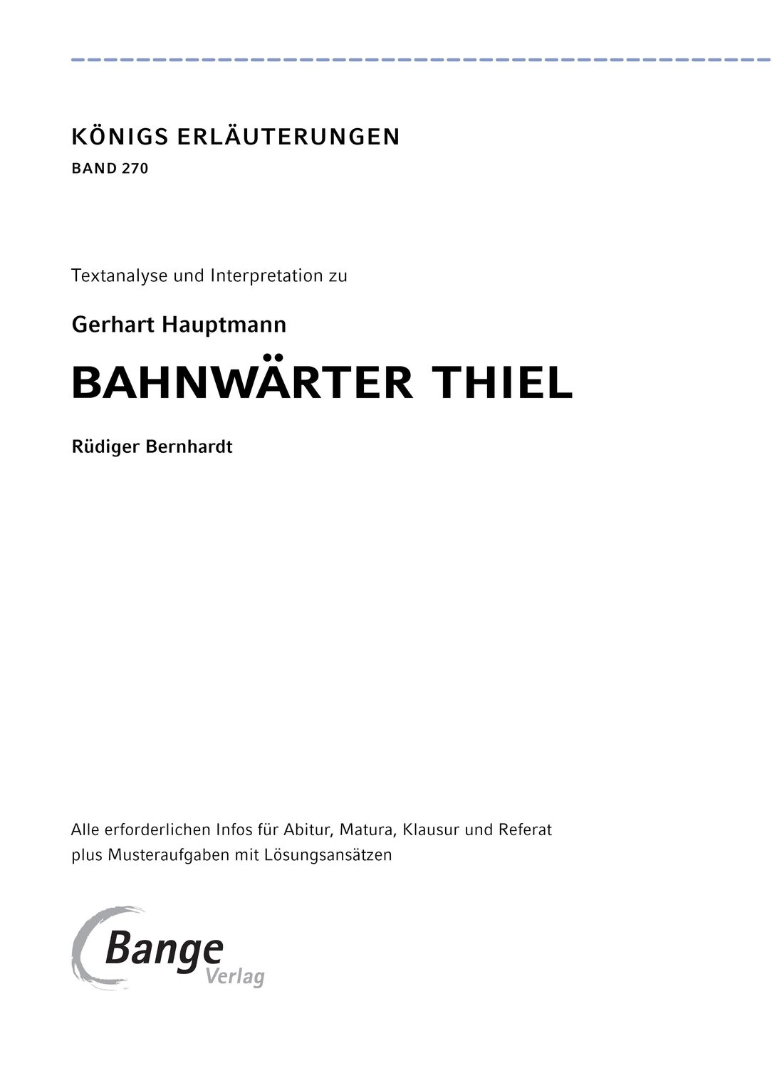 Bild: 9783804421004 | Bahnwärter Thiel - Textanalyse und Interpretation | Gerhart Hauptmann