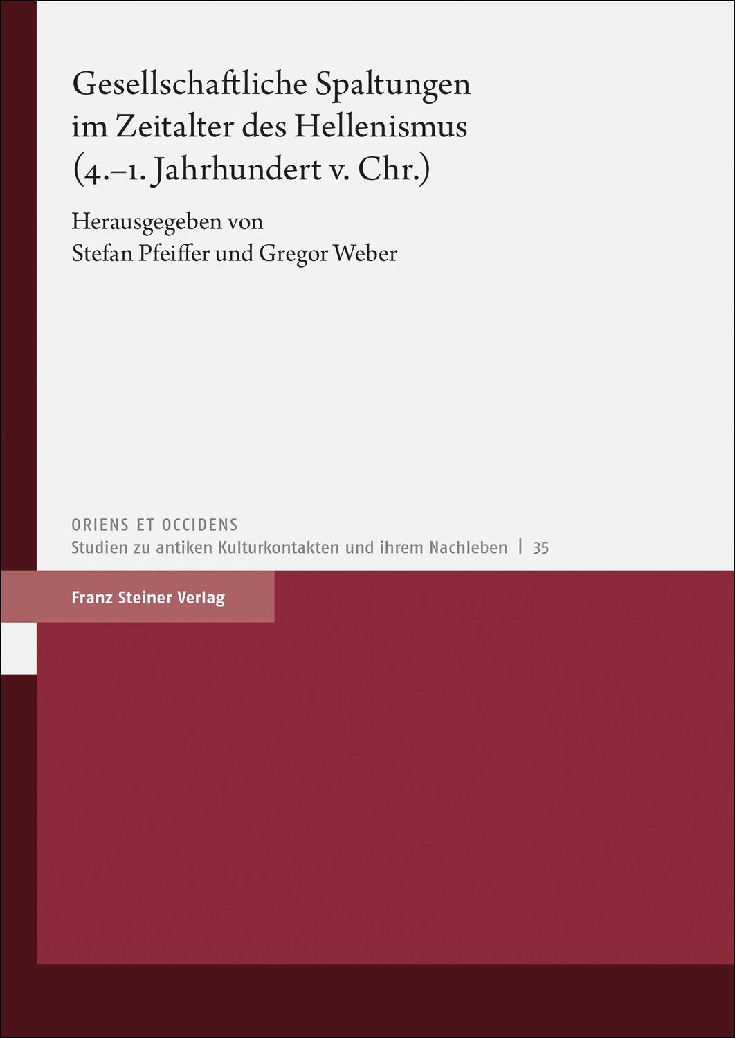 Cover: 9783515130790 | Gesellschaftliche Spaltungen im Zeitalter des Hellenismus (4.-1....