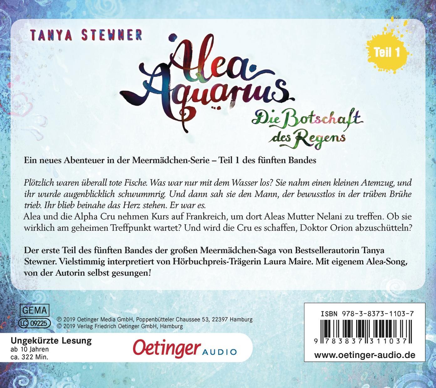 Rückseite: 9783837311037 | Alea Aquarius 5 Teil 1. Die Botschaft des Regens | Tanya Stewner | CD