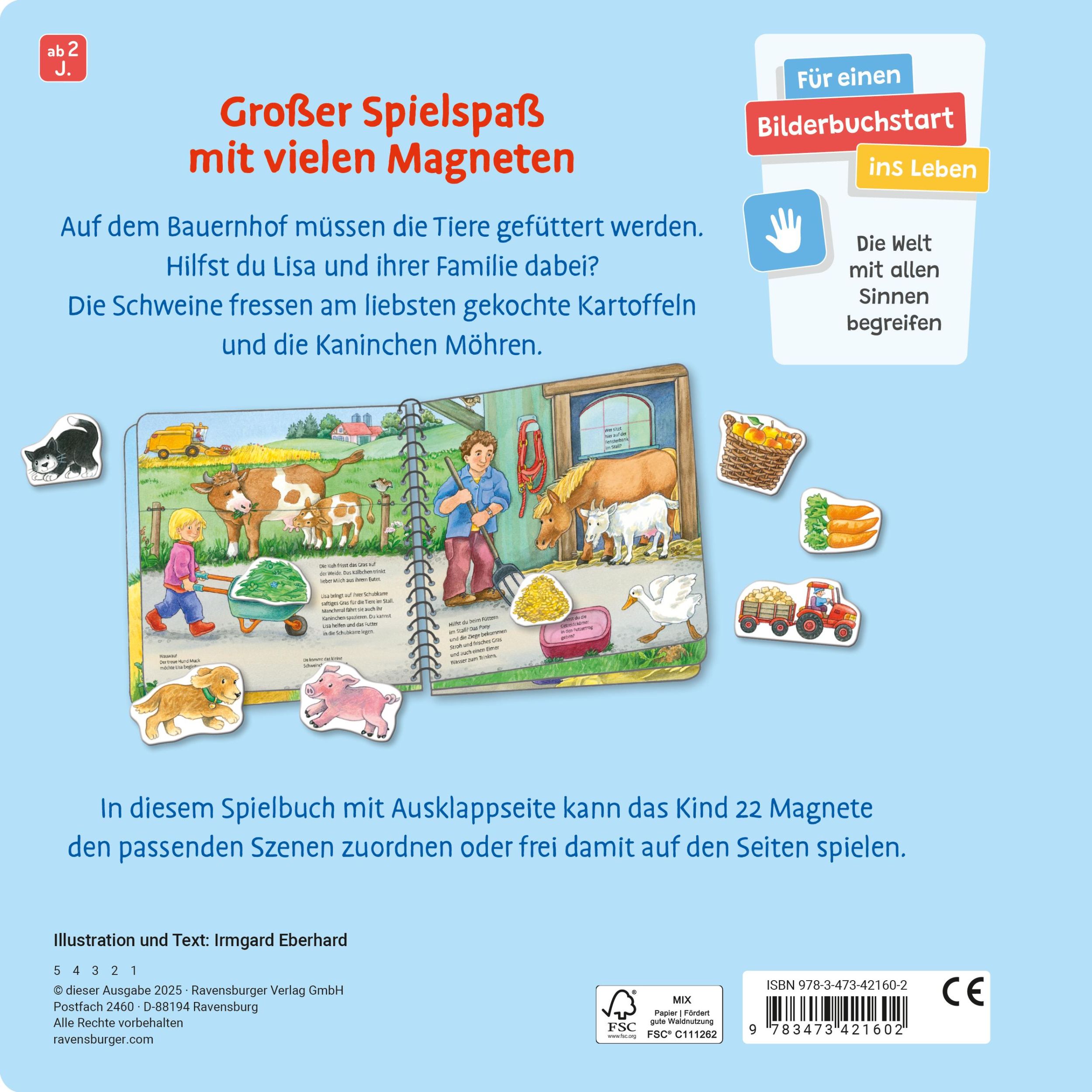 Rückseite: 9783473421602 | Mein großes Magnetbuch: Wer füttert wen? - Magnet-Spielbuch ab 2...