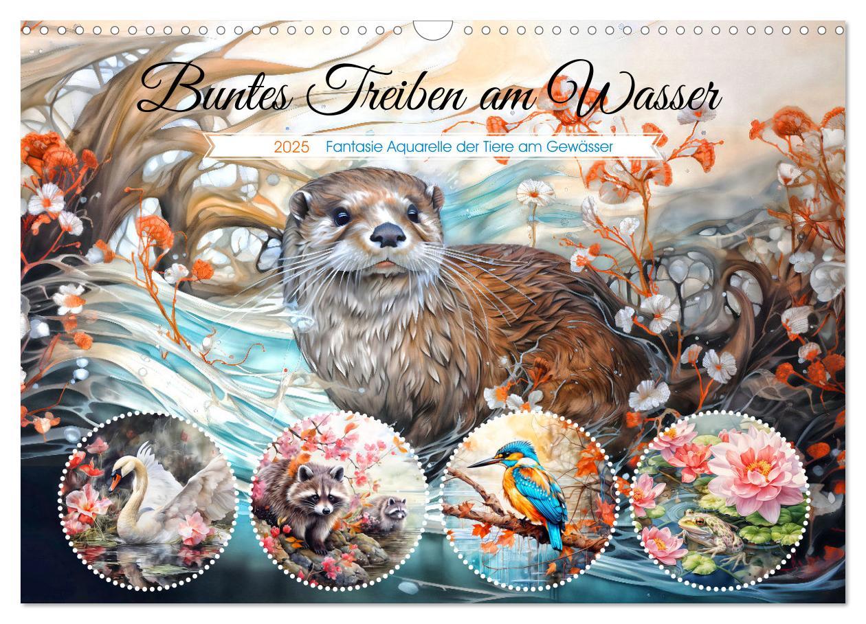 Cover: 9783383886362 | Buntes Treiben am Wasser - Fantasie Aquarelle der Tiere am Gewässer...