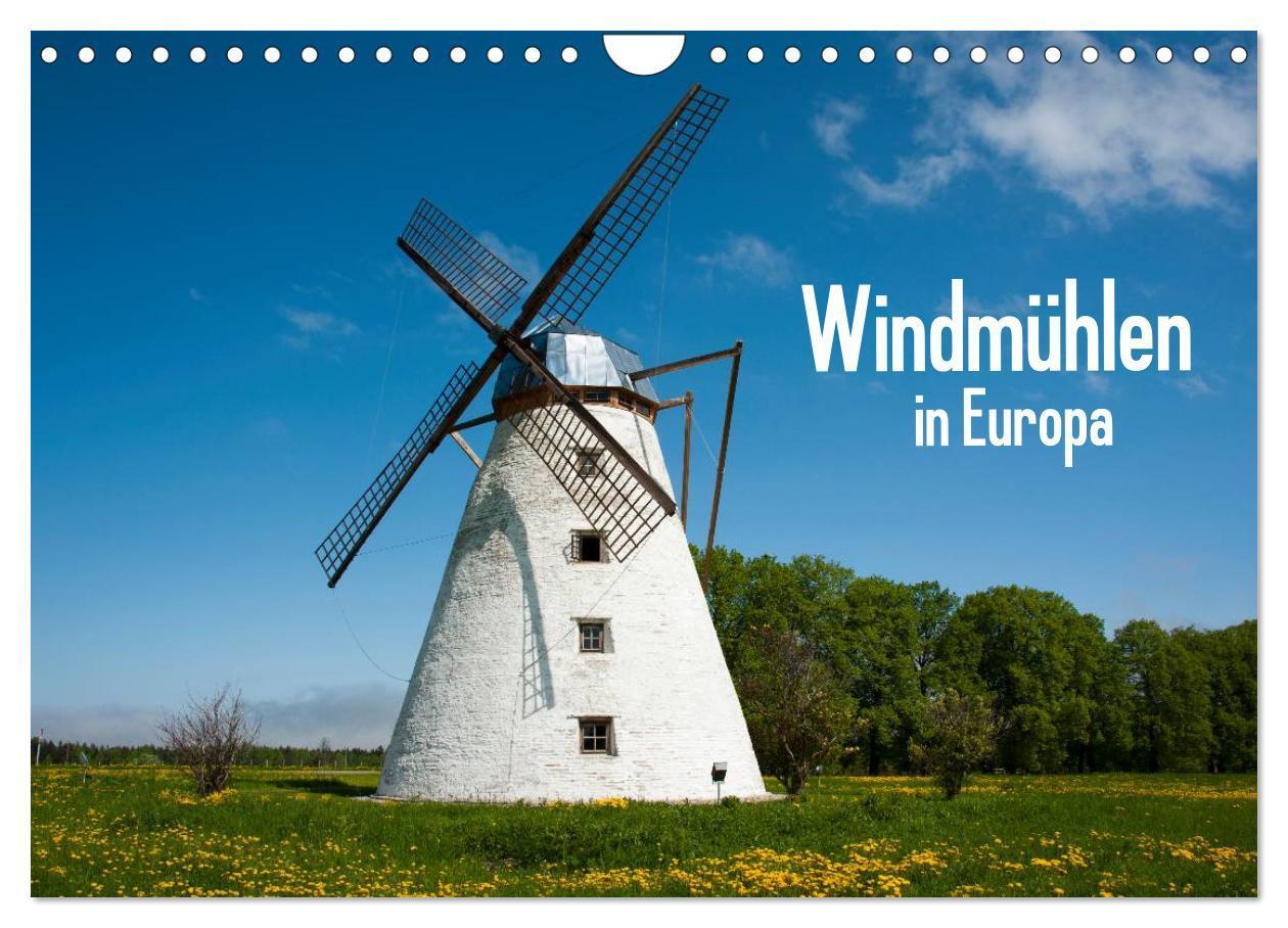 Cover: 9783435738137 | Windmühlen in Europa (Wandkalender 2025 DIN A4 quer), CALVENDO...