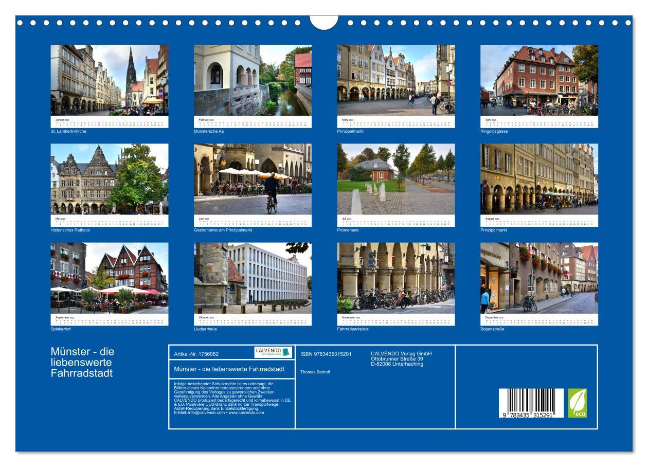 Bild: 9783435315291 | Münster - die liebenswerte Fahrradstadt (Wandkalender 2025 DIN A3...