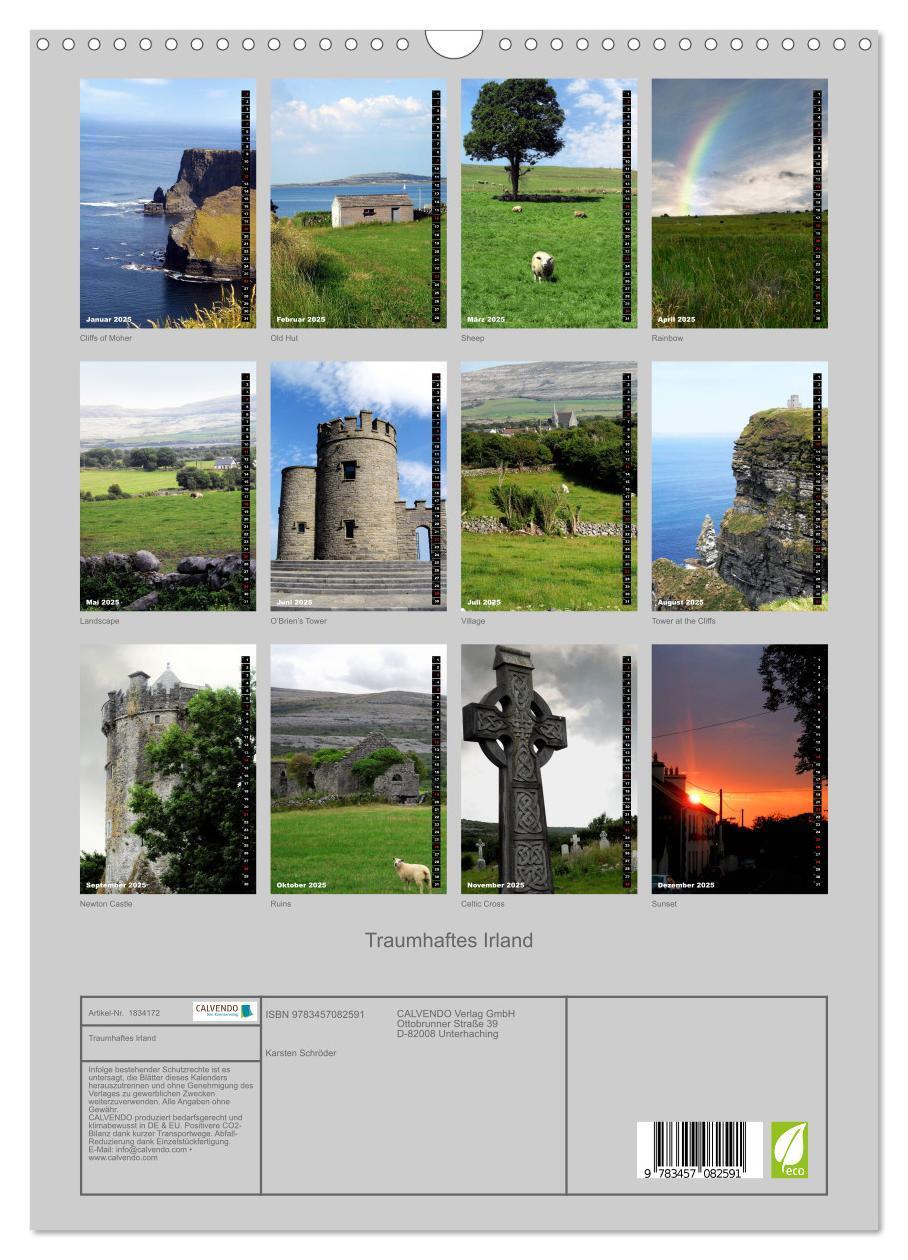 Bild: 9783457082591 | Traumhaftes Irland (Wandkalender 2025 DIN A3 hoch), CALVENDO...