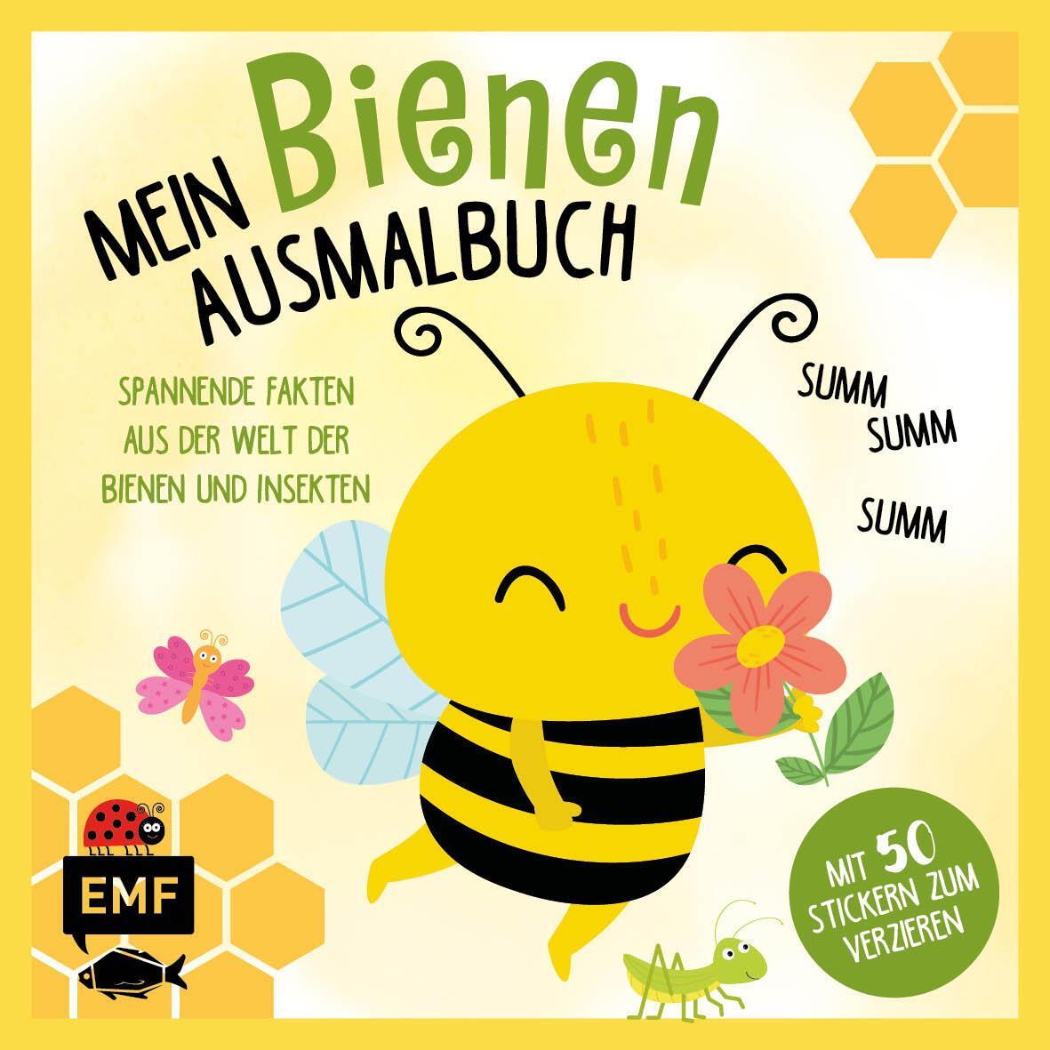 Cover: 9783745909999 | Mein Bienen-Ausmalbuch - Summ, summ, summ - Mit 50 Stickern zum...