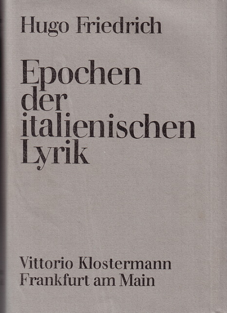 Cover: 9783465001119 | Epochen der italienischen Lyrik | Hugo Friedrich | Buch | Deutsch