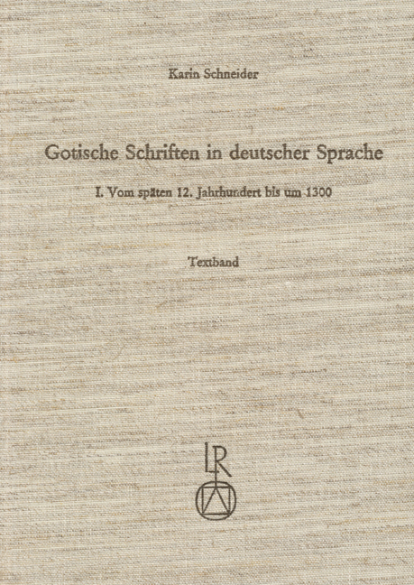 Cover: 9783882262810 | Gotische Schriften in deutscher Sprache. Bd.1 | Karin Schneider
