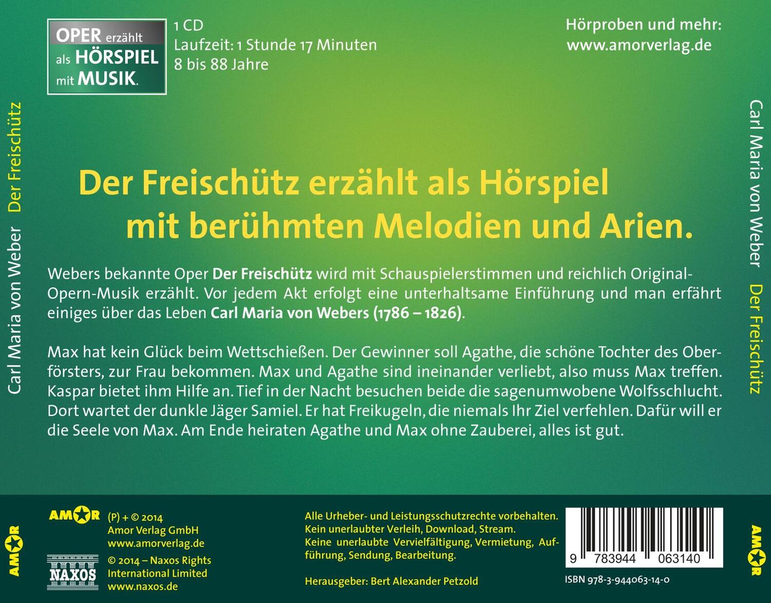 Rückseite: 9783944063140 | Weber: Der Freischütz | Klemm/Zamperoni/Stern | Audio-CD | 77 Min.