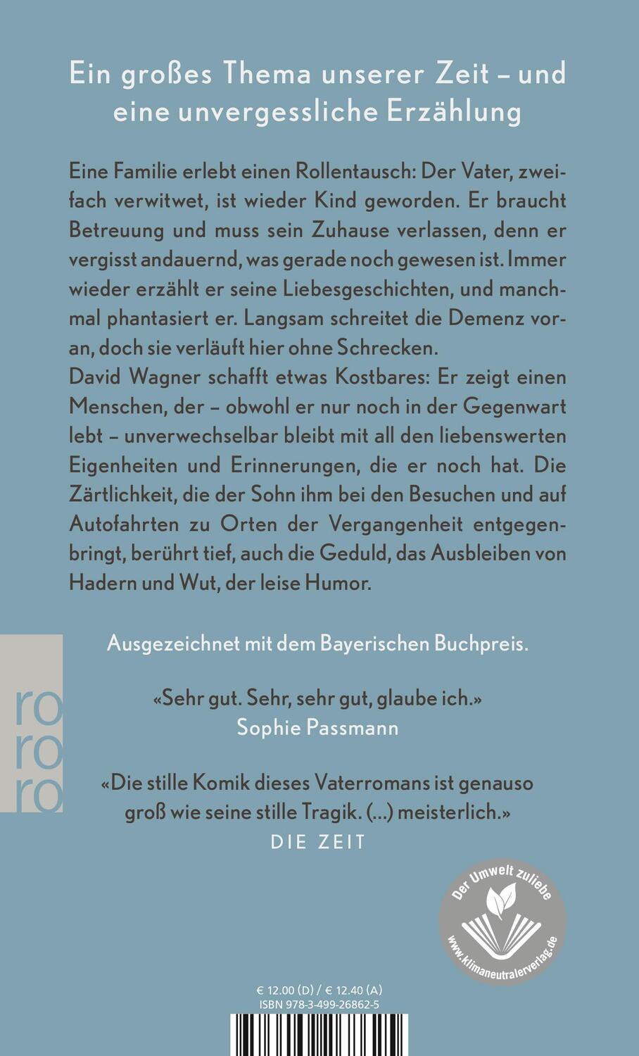 Rückseite: 9783499268625 | Der vergessliche Riese | David Wagner | Taschenbuch | Deutsch | 2021