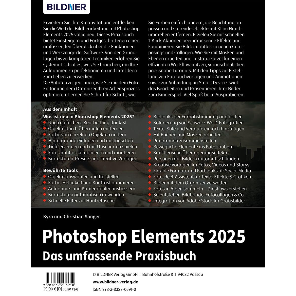 Rückseite: 9783832806910 | Photoshop Elements 2025 - Das umfangreiche Praxisbuch | Sänger (u. a.)