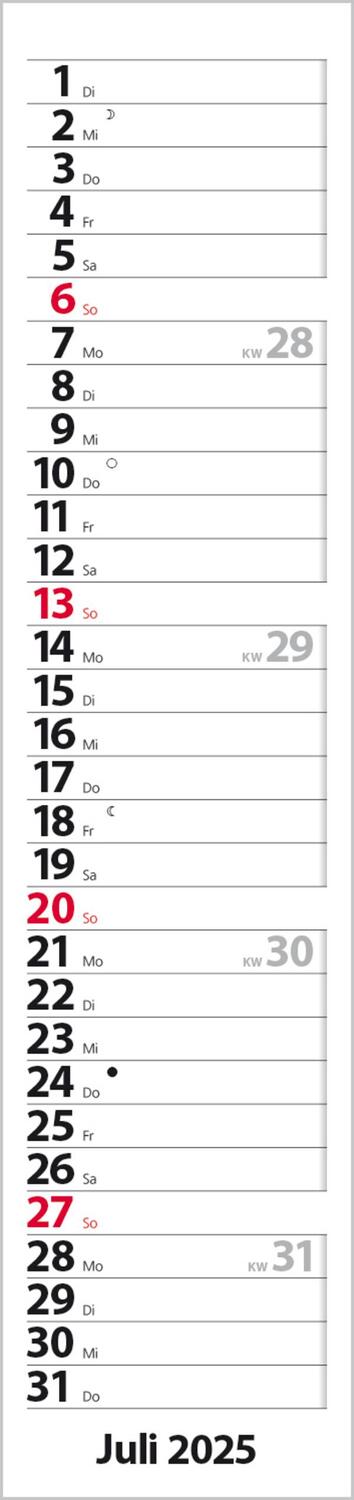 Bild: 9783731879596 | Streifenplaner Compact Rot 2025 | Verlag Korsch | Kalender | 13 S.