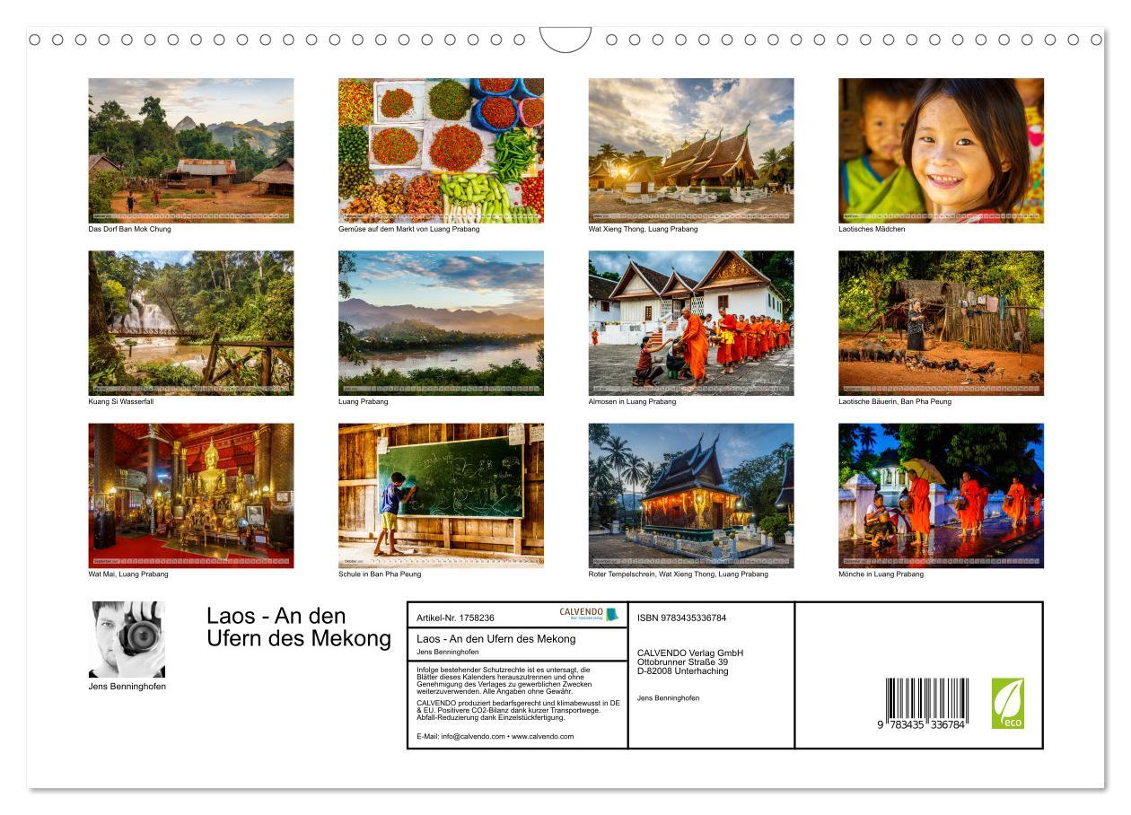 Bild: 9783435336784 | Laos - An den Ufern des Mekong (Wandkalender 2025 DIN A3 quer),...