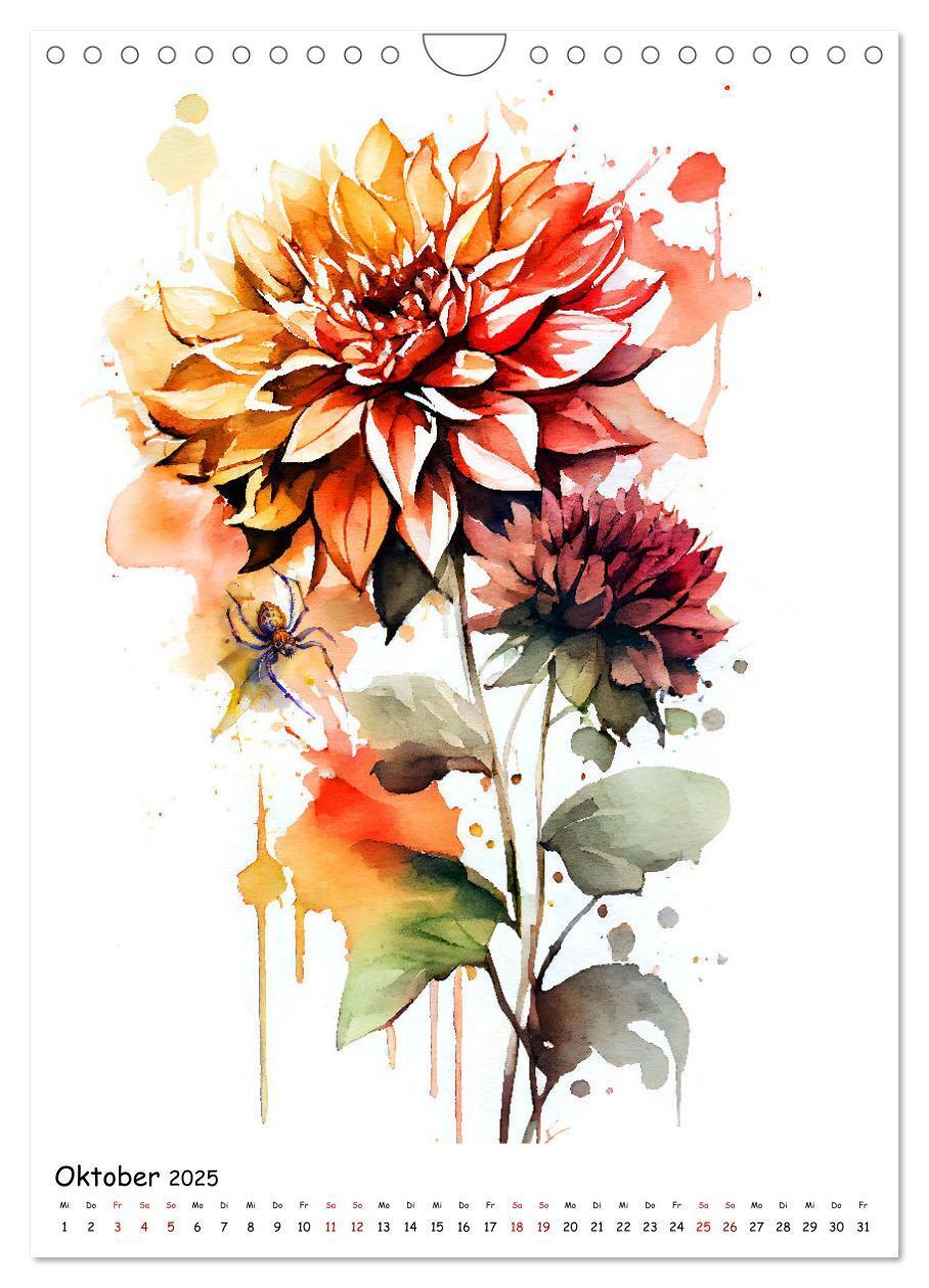 Bild: 9783435883691 | Aquarellmalerei - Blumen und Tiere im Garten (Wandkalender 2025 DIN...