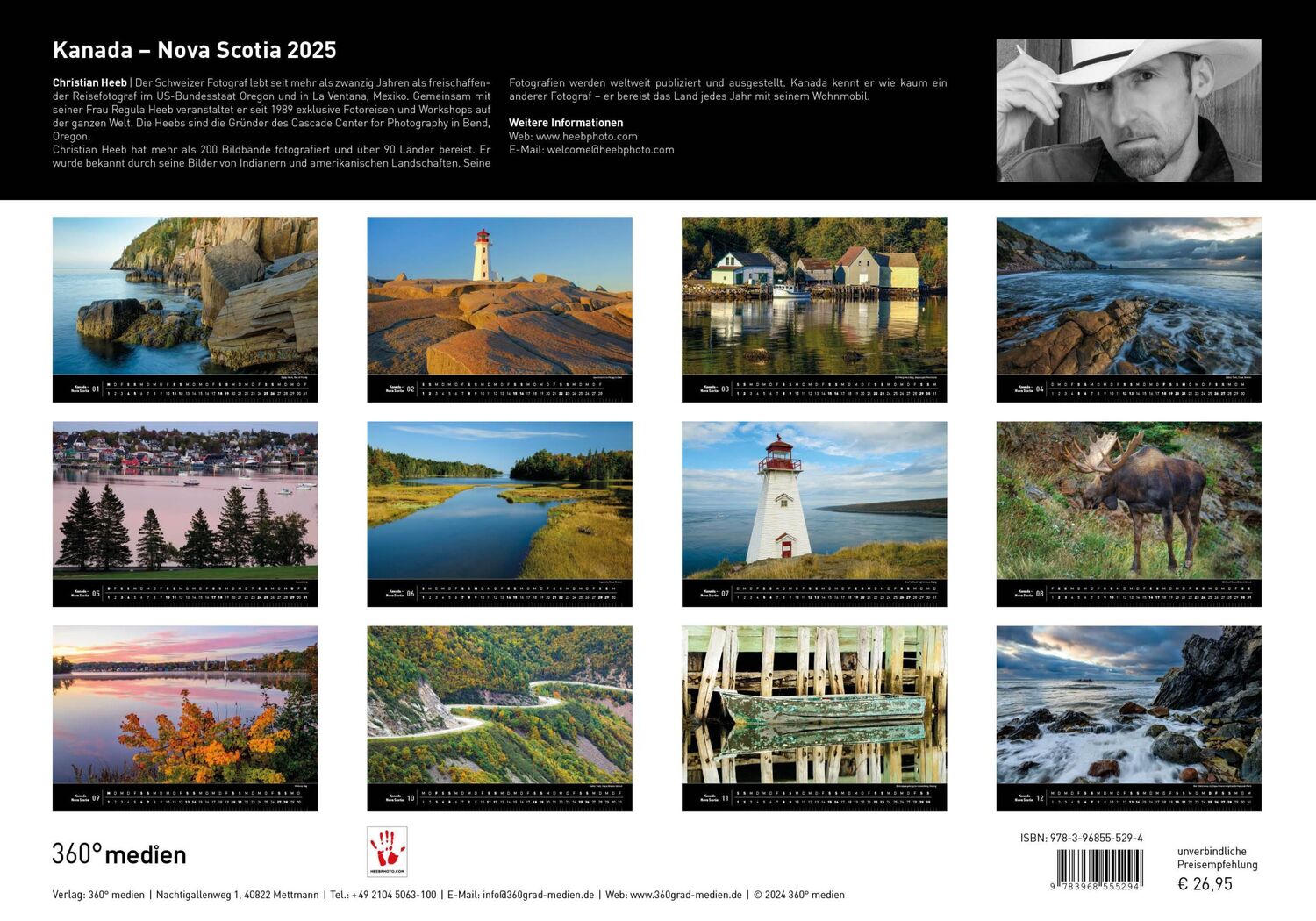 Bild: 9783968555294 | 360° Kanada - Nova Scotia Premiumkalender 2025 | Christian Heeb | 2025